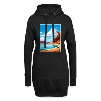 Lac Powell, Utah, Affiche de voyage vintage, souvenir - Sweat-shirt à capuche long Femme - noir - Devant