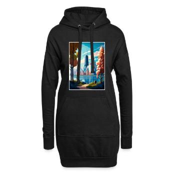 Chicago Illinois Vintage Voyage Poster Souvenir - Sweat-shirt à capuche long Femme - noir - Devant