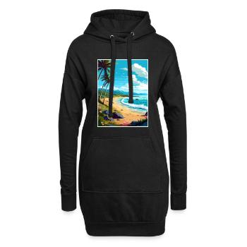 Kaanapali Hawaii Vintage voyage affiche Souvenir - Sweat-shirt à capuche long Femme - noir - Devant