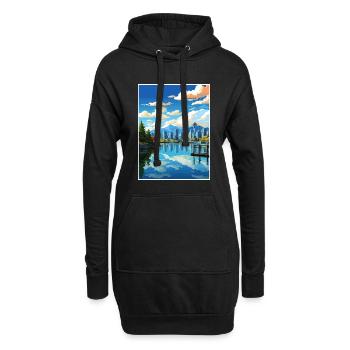 Vancouver Canada Vintage voyage affiche Souvenir - Sweat-shirt à capuche long Femme - noir - Devant