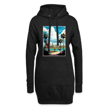 Boca Raton Floride Vintage voyage affiche Souvenir - Sweat-shirt à capuche long Femme - noir - Devant