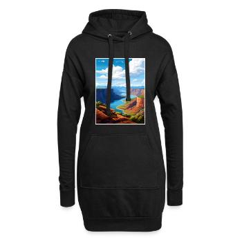 Flaming Gorge Utah Vintage voyage affiche Souvenir - Sweat-shirt à capuche long Femme - noir - Devant