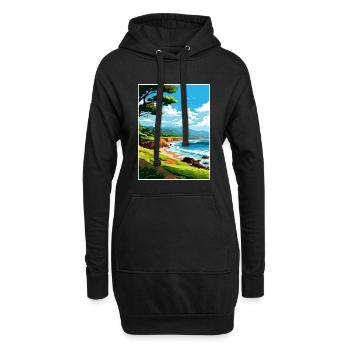 Kaena Point Hawaï Vintage voyage affiche Souvenir - Sweat-shirt à capuche long Femme - noir - Devant