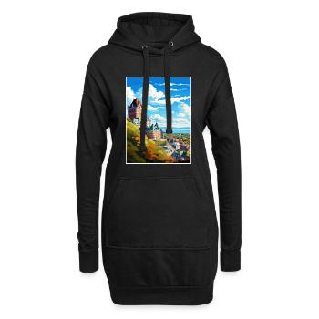 Québec Canada Vintage voyage affiche WPA Souvenir - Sweat-shirt à capuche long Femme - noir - Devant