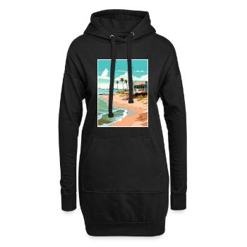 Crystal Beach Texas Vintage voyage affiche Souvenir - Sweat-shirt à capuche long Femme - noir - Devant