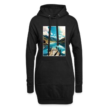 Nelson Lakes Nouvelle-Zélande Vintage voyage affiche WPA - Sweat-shirt à capuche long Femme - noir - Devant