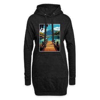 Nelson Lakes Nouvelle-Zélande Vintage voyage affiche WPA - Sweat-shirt à capuche long Femme - noir - Devant