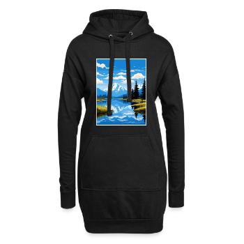 Lake Matheson Neuseeland Vintage Reiseposter - Hoodie-Kleid - Schwarz - Vorne