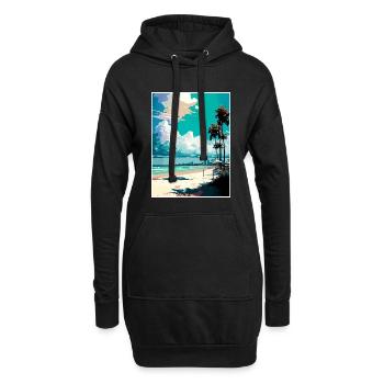 Currumbin Beach Australie Affiche de voyage Vintage - Sweat-shirt à capuche long Femme - noir - Devant
