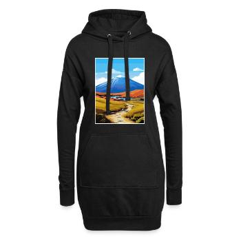 Tongariro Alpenüberquerung Vintage Reiseposter - Hoodie-Kleid - Schwarz - Vorne