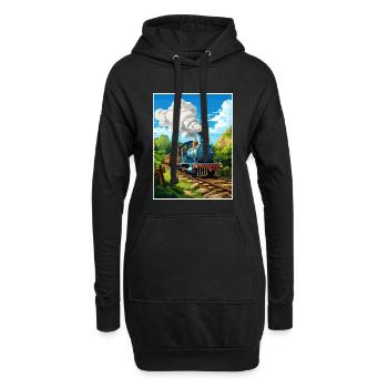 Puffing Billy Railway Vintage Affiche de voyage WPA - Sweat-shirt à capuche long Femme - noir - Devant