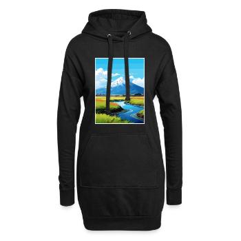 Mont Taranaki Nouvelle-Zélande Vintage Travel Poster - Sweat-shirt à capuche long Femme - noir - Devant