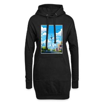 Auckland Nouvelle-Zélande Nz Vintage voyage affiche WPA - Sweat-shirt à capuche long Femme - noir - Devant
