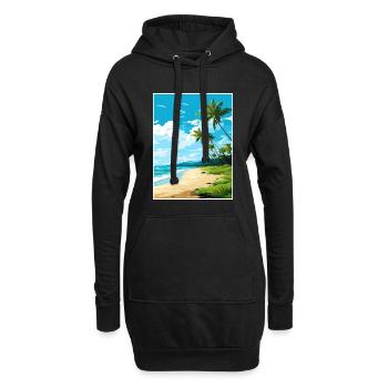 Palm Cove Beach Australien Vintage Reiseposter - Hoodie-Kleid - Schwarz - Vorne