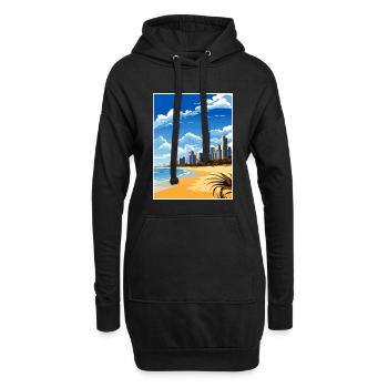 Gold Coast Australien Deko Vintage Reiseposter - Hoodie-Kleid - Schwarz - Vorne