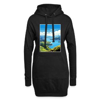 Marlborough Sounds Neuseeland Reiseposter - Hoodie-Kleid - Schwarz - Vorne