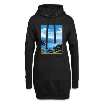 Marlborough Sounds Neuseeland Reiseposter - Hoodie-Kleid - Schwarz - Vorne