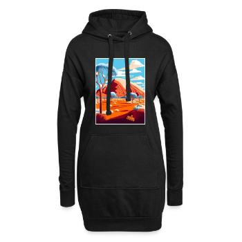 Affiche de voyage du parc national d’Uluṟu Kata Tjuṯa - Sweat-shirt à capuche long Femme - noir - Devant