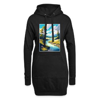 Wye Creek Dekoration Neuseeland Reiseposter - Hoodie-Kleid - Schwarz - Vorne