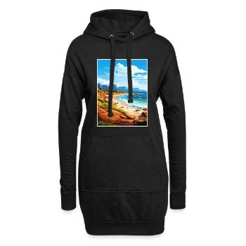 Parc national de Freycinet en Australie affiche de voyage - Sweat-shirt à capuche long Femme - noir - Devant