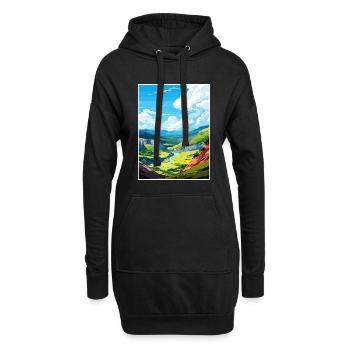 Waimangu Volcanic Valley Nouvelle-Zélande affiche de voyage - Sweat-shirt à capuche long Femme - noir - Devant