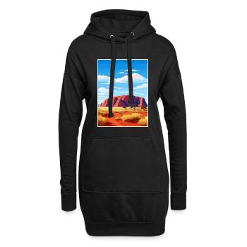 Souvenir du parc national d’Uluru Kata Tjuta en Australie - Sweat-shirt à capuche long Femme - noir - Devant