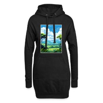 Daintree Rainforest Australie déco affiche de voyage - Sweat-shirt à capuche long Femme - noir - Devant