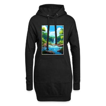 Daintree Rainforest Australie déco affiche de voyage - Sweat-shirt à capuche long Femme - noir - Devant