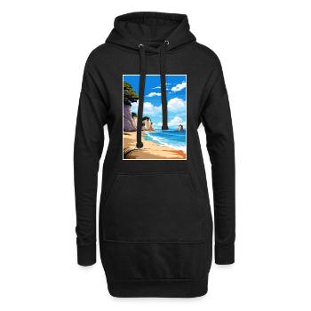 Cathedral Cove Marine Reserve Neuseeland Souvenir - Hoodie-Kleid - Schwarz - Vorne