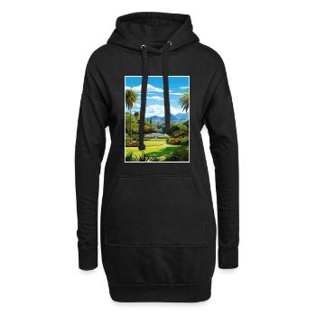 Souvenir du jardin botanique de Wellington, Nouvelle-Zélande - Sweat-shirt à capuche long Femme - noir - Devant
