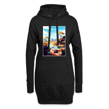 Kakadu Australie Vintage voyage affiche Souvenir - Sweat-shirt à capuche long Femme - noir - Devant