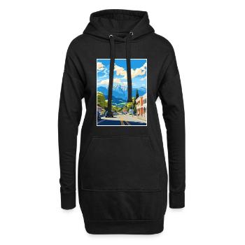 Nelson Nouvelle-Zélande Vintage voyage affiche Souvenir - Sweat-shirt à capuche long Femme - noir - Devant