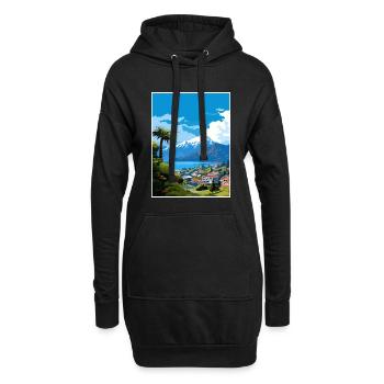 Nelson Nouvelle-Zélande Vintage voyage affiche Souvenir - Sweat-shirt à capuche long Femme - noir - Devant