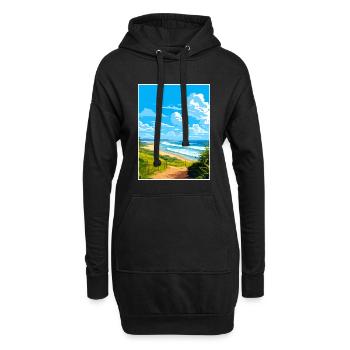 Byron Bay Australie Vintage voyage affiche Souvenir - Sweat-shirt à capuche long Femme - noir - Devant