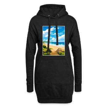 Byron Bay Australie Vintage voyage affiche Souvenir - Sweat-shirt à capuche long Femme - noir - Devant