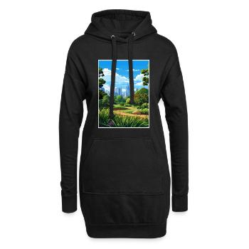Königlicher Botanischer Garten Vintage-Reiseposter WPA-Kunst - Hoodie-Kleid - Schwarz - Vorne
