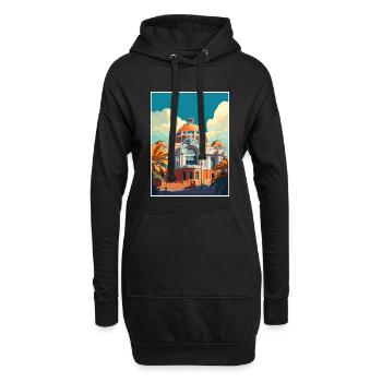 Mexique Décoration Vintage Voyage Affiche Souvenir - Sweat-shirt à capuche long Femme - noir - Devant