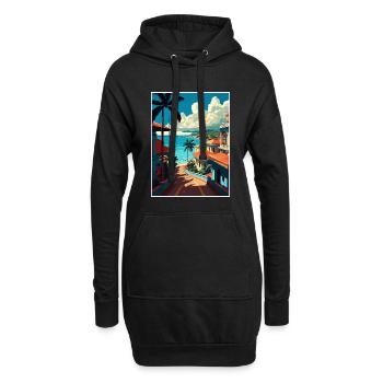 Puerto Plata Caraïbes Vintage voyage affiche WPA - Sweat-shirt à capuche long Femme - noir - Devant