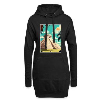 Chichen Itza Dekoration Vintage Reiseposter WPA - Hoodie-Kleid - Schwarz - Vorne