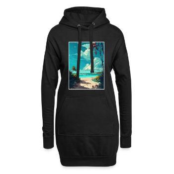 Akumal Décoration Mexique Vintage Voyage Affiche WPA - Sweat-shirt à capuche long Femme - noir - Devant