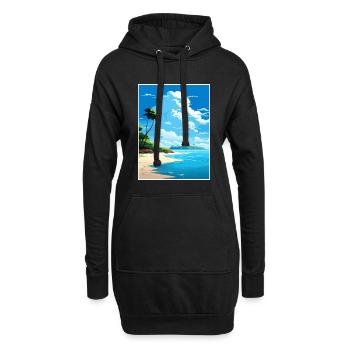 Île de Tortuga Costa Rica Affiche de voyage vintage - Sweat-shirt à capuche long Femme - noir - Devant