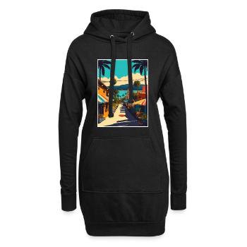 Sayulita Décoration Mexique Vintage Voyage Poster - Sweat-shirt à capuche long Femme - noir - Devant