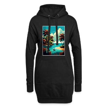 Dominikanische Republik Karibik Vintage Reiseposter - Hoodie-Kleid - Schwarz - Vorne