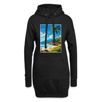 Îles Vierges américaines Caraïbes Vintage affiche de voyage - Sweat-shirt à capuche long Femme - noir - Devant