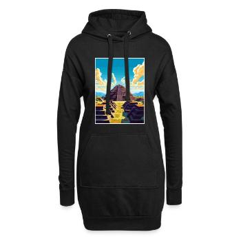 Pyramiden der Sonne Dekoration Reiseposter - Hoodie-Kleid - Schwarz - Vorne