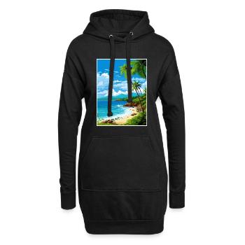 Îles Vierges américaines Caraïbes Vintage affiche de voyage - Sweat-shirt à capuche long Femme - noir - Devant