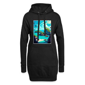Bermuda Karibik Vintage Reiseposter Souvenir - Hoodie-Kleid - Schwarz - Vorne