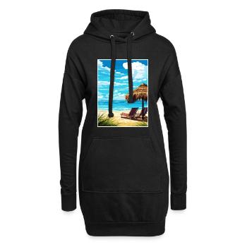 Cancun décoration Vintage voyage affiche Souvenir - Sweat-shirt à capuche long Femme - noir - Devant