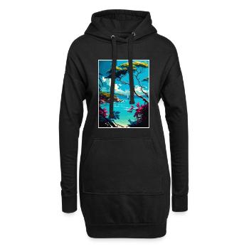 Barbade Caraïbes Vintage voyage affiche Souvenir - Sweat-shirt à capuche long Femme - noir - Devant