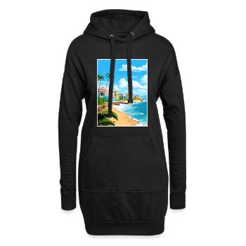 San Juan Karibik Vintage Reiseposter Souvenir - Hoodie-Kleid - Schwarz - Vorne